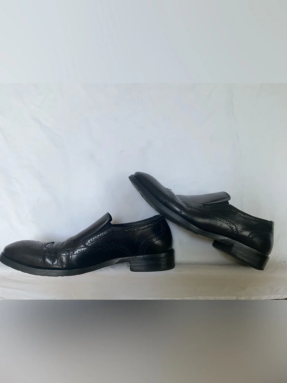Classic Men's Slip-On Wingtip Dress Shoes - Black